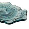 Oyster Shaped Decorative Plates Blue Iridescent Glass Coastal Serveware